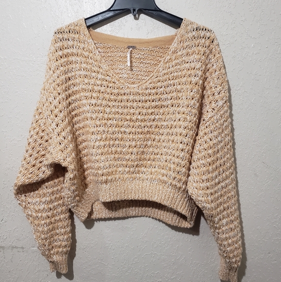 Free People coconut wide knit chunky sweater xs but oversized - Picture 2 of 7
